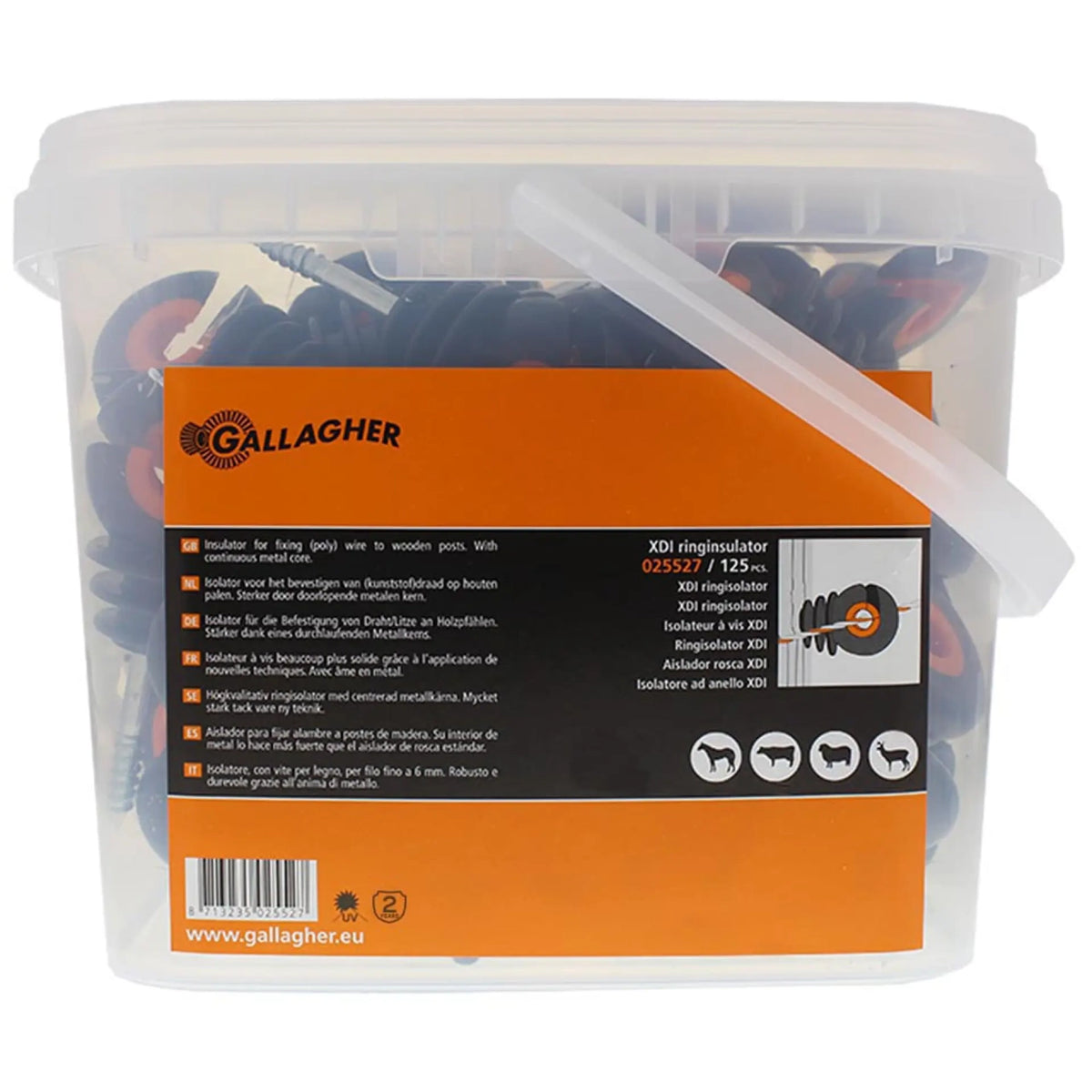 Gallagher XDI Heavy-Duty Ring Insulator Electric Fencing Screw Fittings