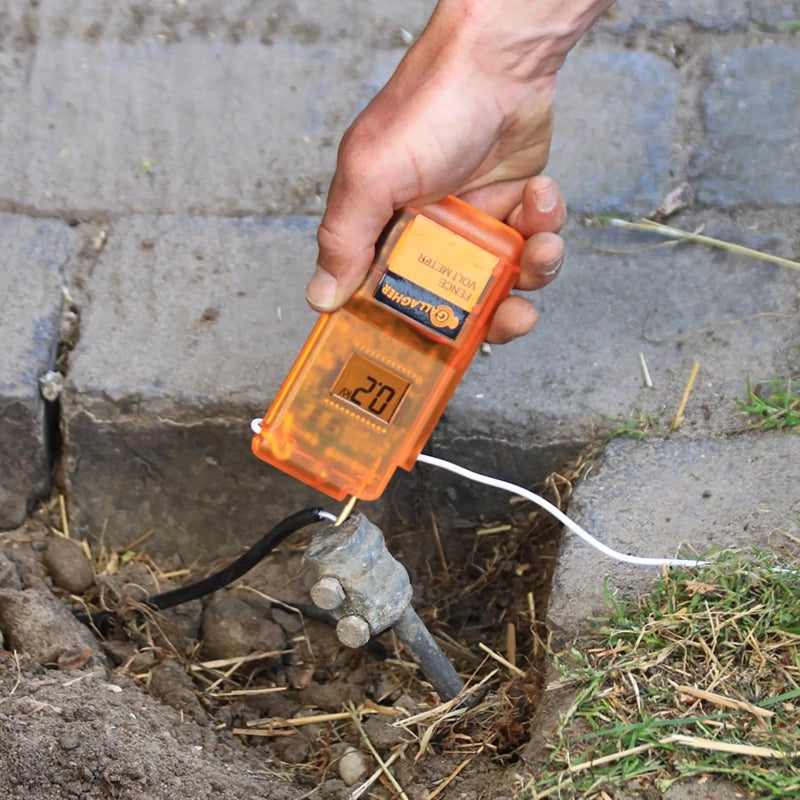 Gallagher 1.7m galvanised steel electric fence earth stake with wire clamping bolt