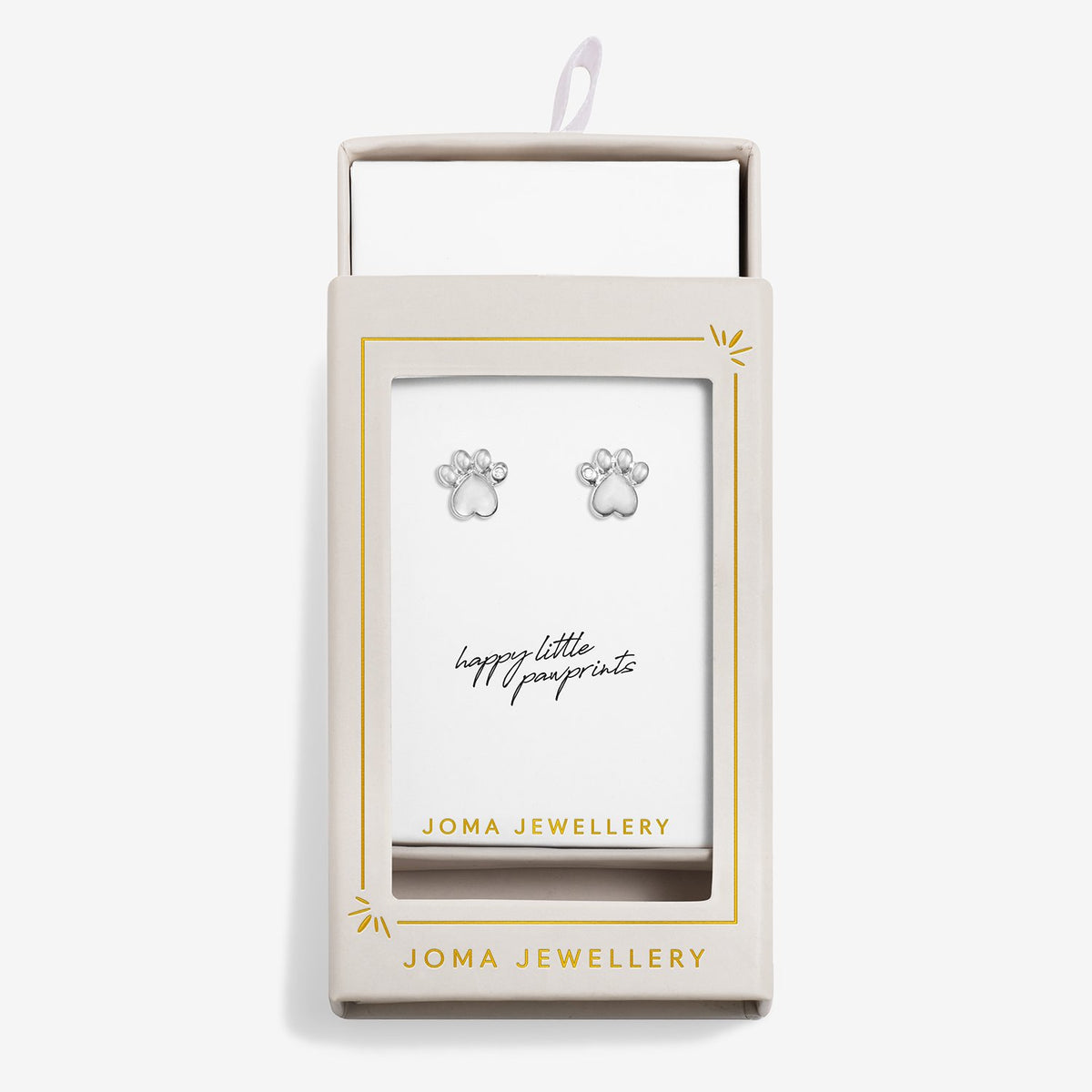 Joma Jewellery Moments To Shine Perfect Paw Print Stud Earrings In Silver Plating