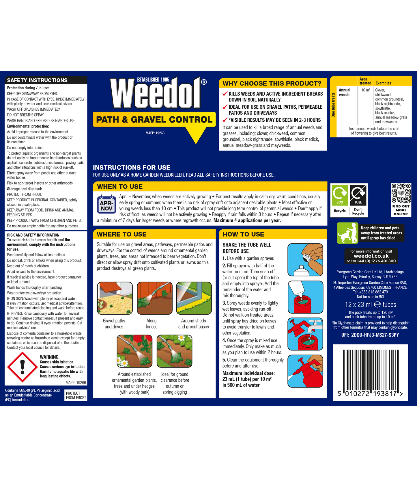 Weedol Path & Gravel Control Concentrate Tubes