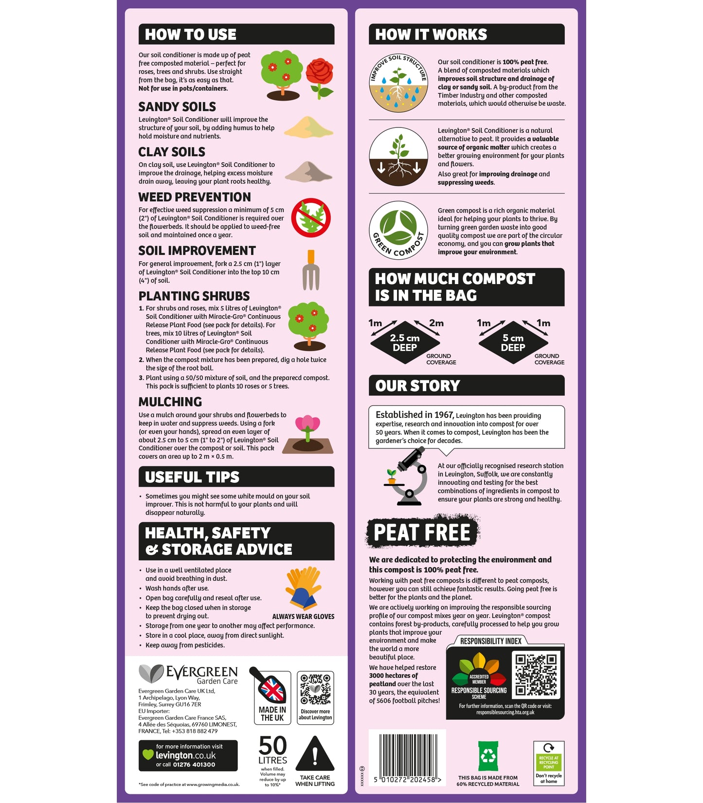 Levington Peat Free Soil Conditioner 50L