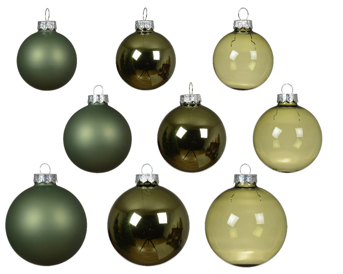 Kaemingk Mixed Green 21 Piece Bauble Set