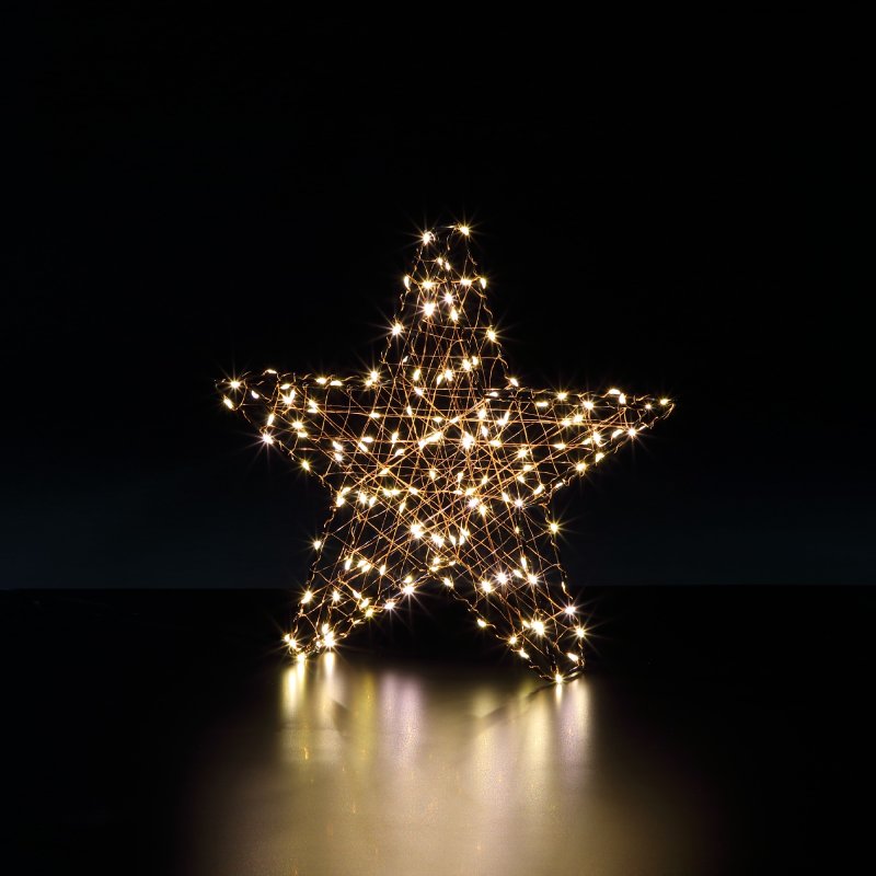 Noma 3D Black Star With 160 Warm White LEDs 35cm