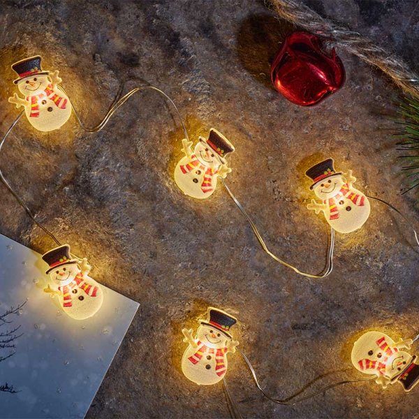 Three Kings Snowman 20 String Lights