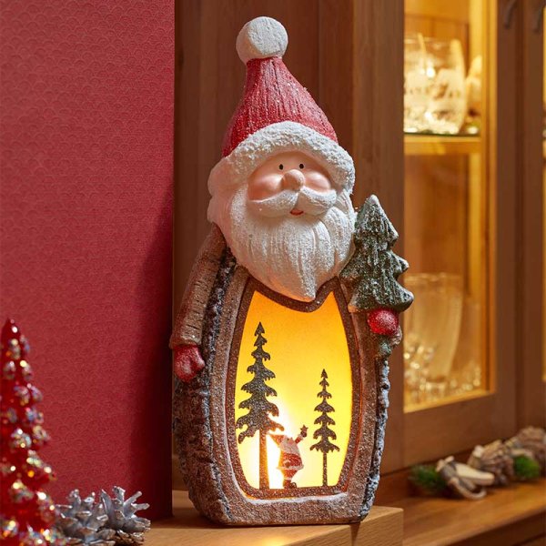 Three Kings Woodsman SantaGlow InLit Statuette