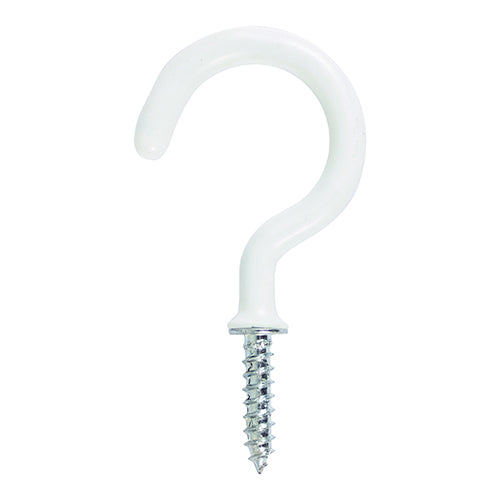 TIMCO Round Cup Hook - White 25mm - 6 PCS