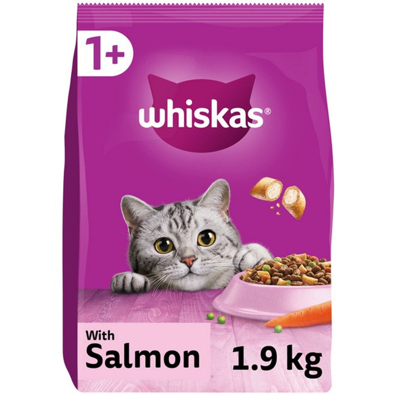 Whiskas 1+ Complete Dry with Salmon 1.9kg