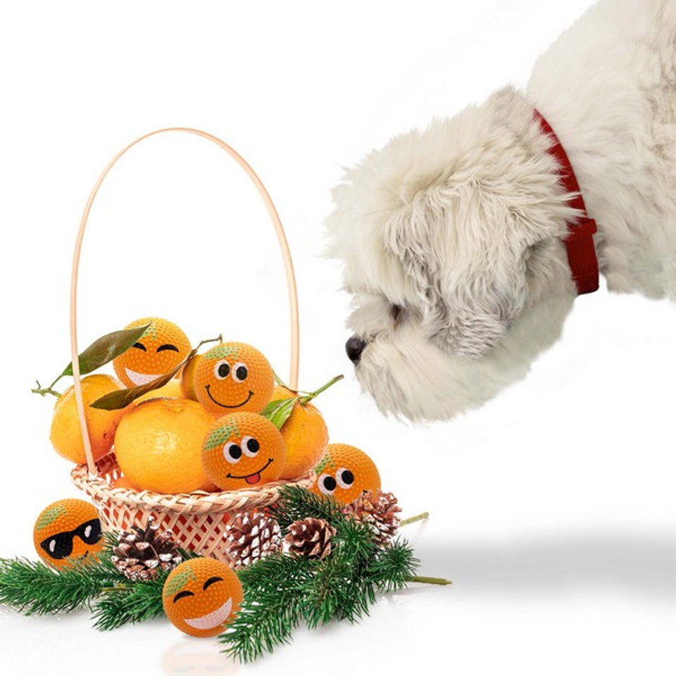 Dog Toy Sportspet High Bounce Dimple Scented Mandarins 6 pack