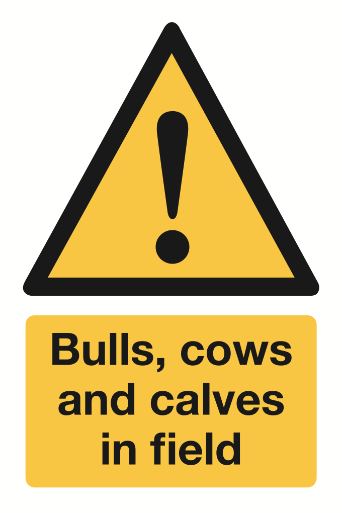 Sign Bulls,Cows and Calves In Field 240mm x 360mm