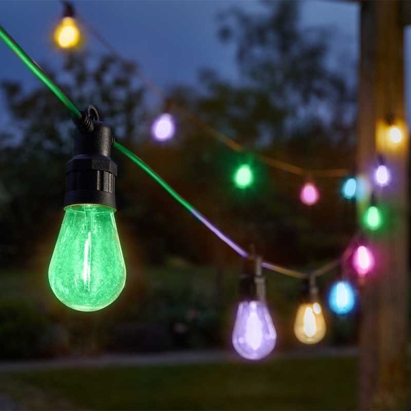 Vintage Festoon LV Multi Coloured String Lights Set of 20