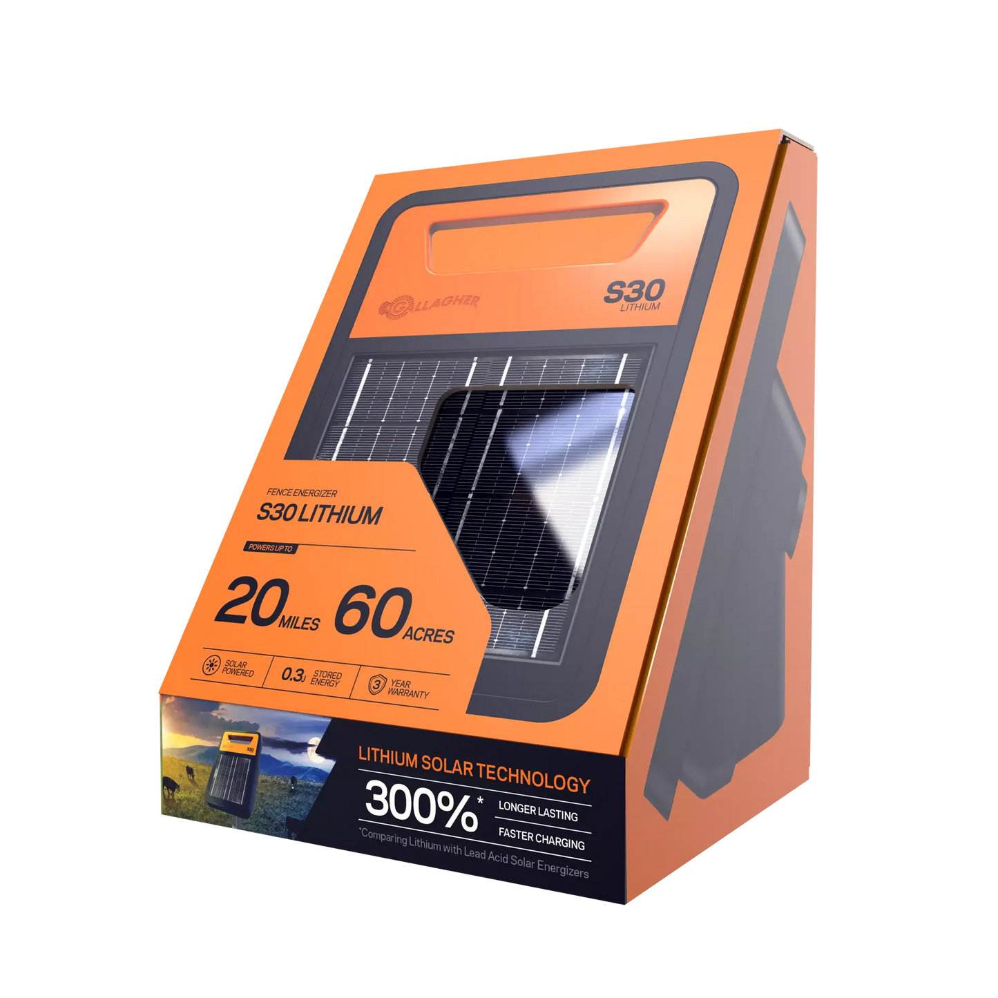 Gallagher S30li Solar Energiser with Lithium Battery