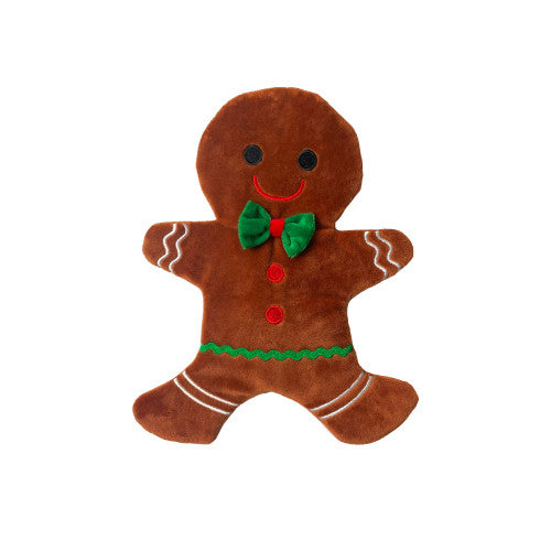 Happy Pet Flat Crinkle Gingerbread Man Dog Toy