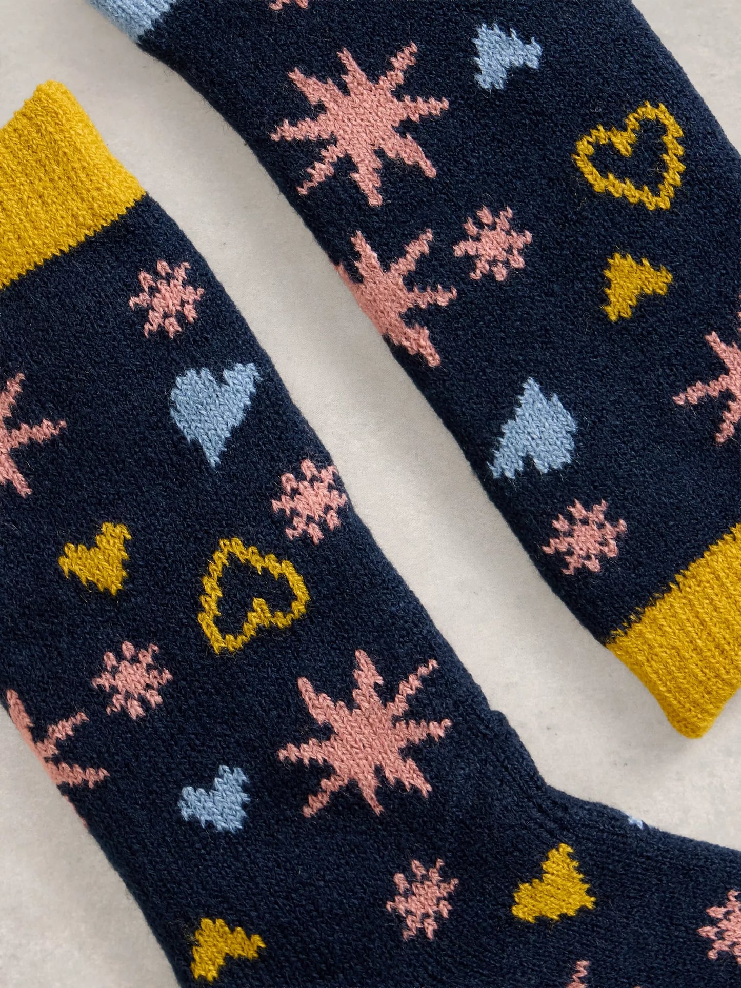 White Stuff Stars and Hearts Cabin Socks