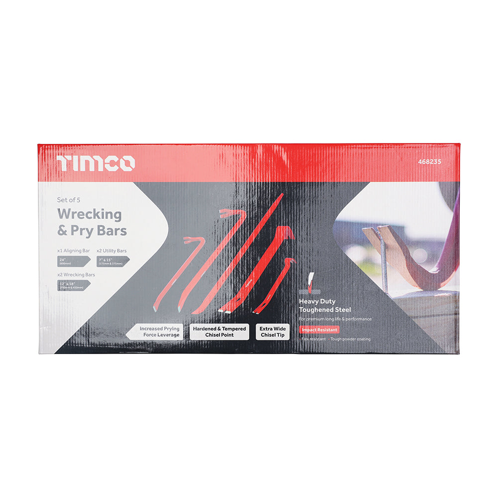 Wrecking & Pry Bar 5 PCE Set - TIMCO