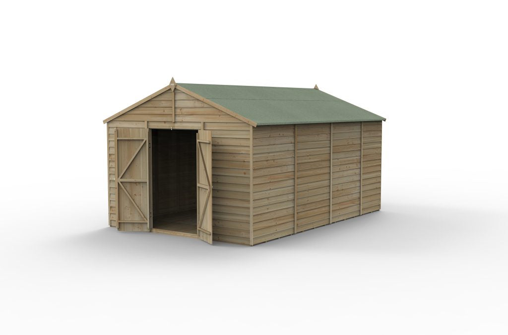Forest Garden 4life Apex Shed 10x15 with Double Door and No Windows