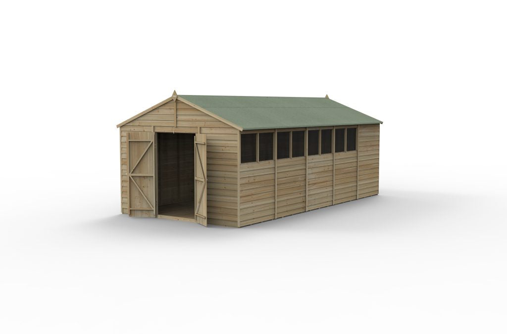 Forest Garden 4life Apex Shed 10x20 with Double Door and 8 Windows