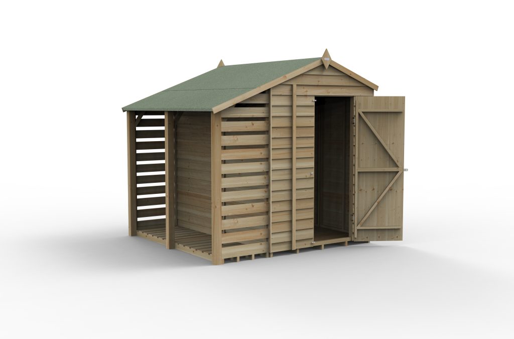 Forest Garden 4life Apex Shed 5x7 with Lean-To and 2 Windows