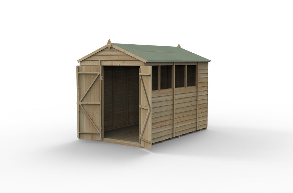 Forest Garden 4life Apex Shed 6x10 - Double Door - 4 Windows