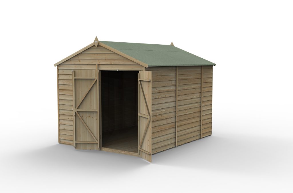 Forest Garden 4life Apex Shed 8x10 with Double Door and No Windows