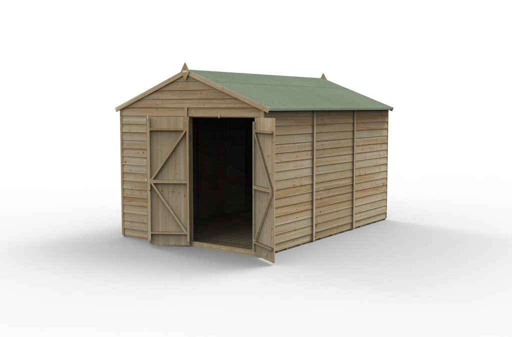 Forest Garden 4life Apex Shed 8x12 with Double Door and No Windows
