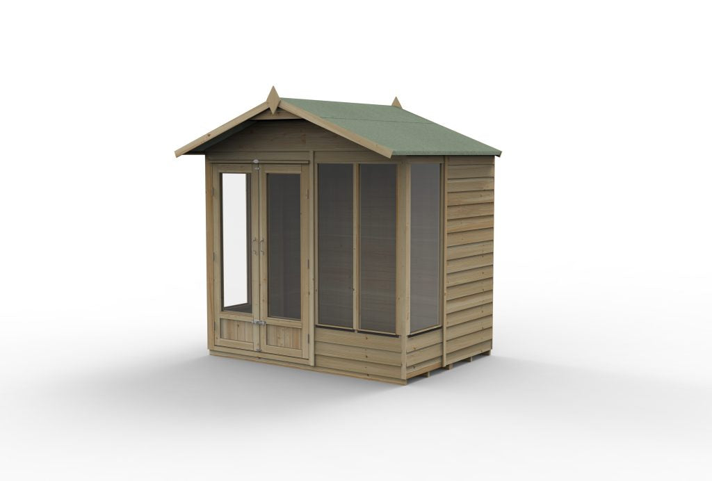 Forest Garden 4life Apex Summerhouse 7x5 with Double Doos and 4 Windows