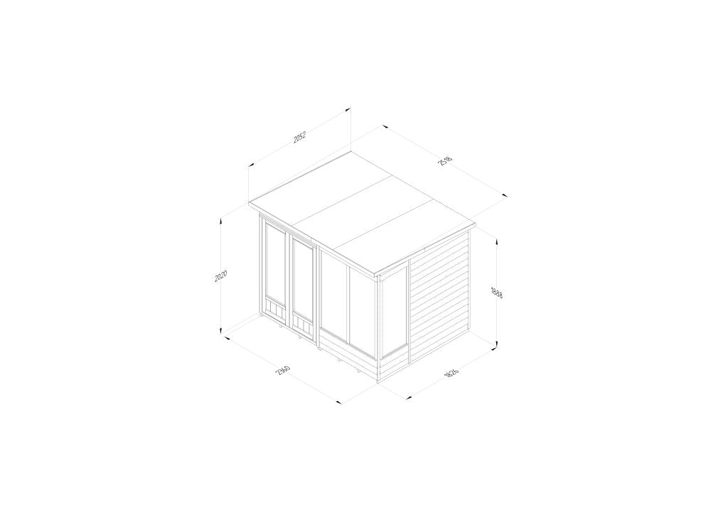 Forest Garden 4life Pent Summerhouse 8x6 - Double Door and 4 Windows