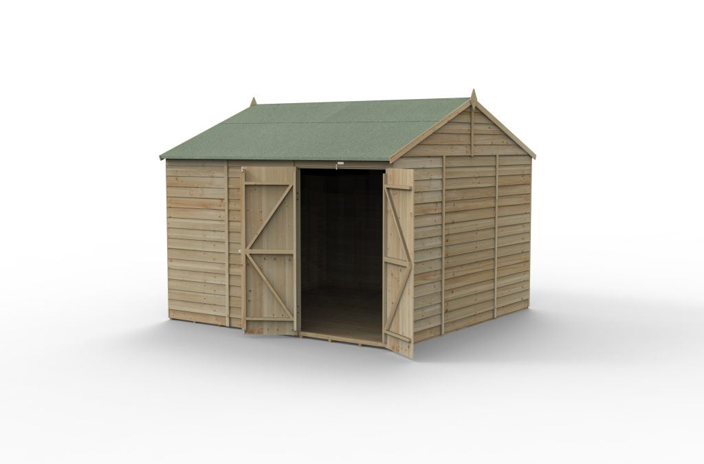 Forest Garden 4life Reverse Apex Shed 10x10 with Double Door and No Windows