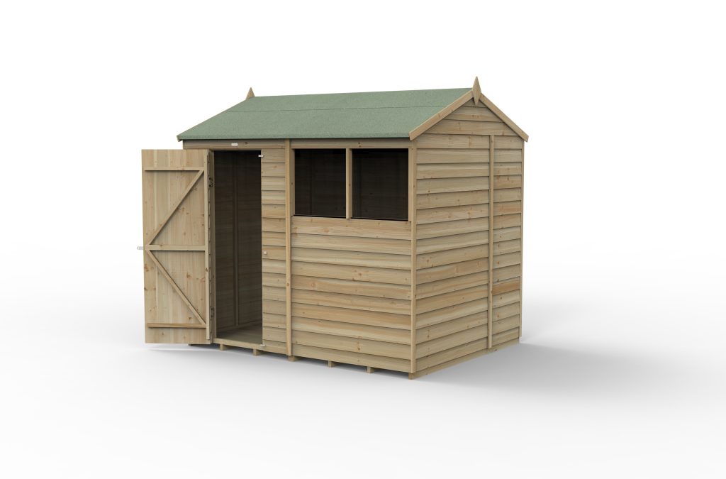 Forest Garden 4life Reverse Apex Shed 8x6 - Single Door - 2 Windows