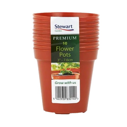 Stewart Flower Pot Terracotta 7.6cm 3" 10-Pack
