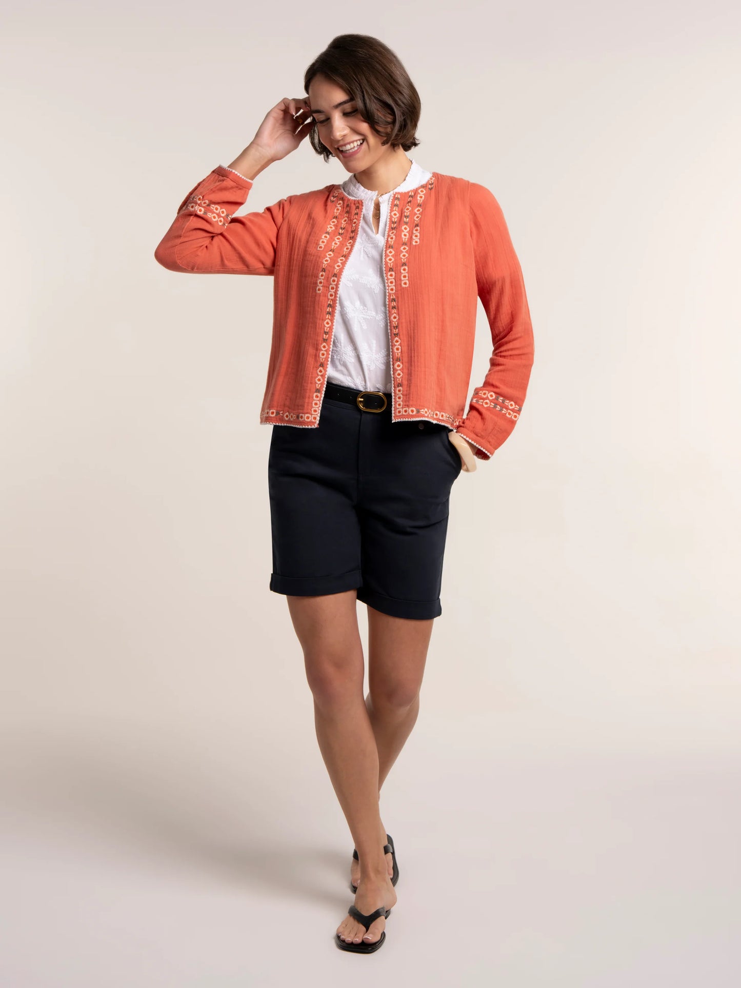 Brakeburn Leia Crinkle Cloth Embroidered Jacket