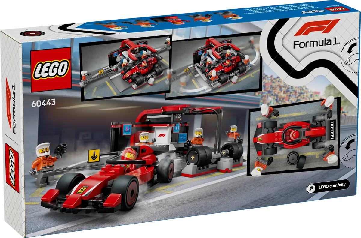 Lego City F1 Pit Stop & Pit Crew with Ferrari Car 60443