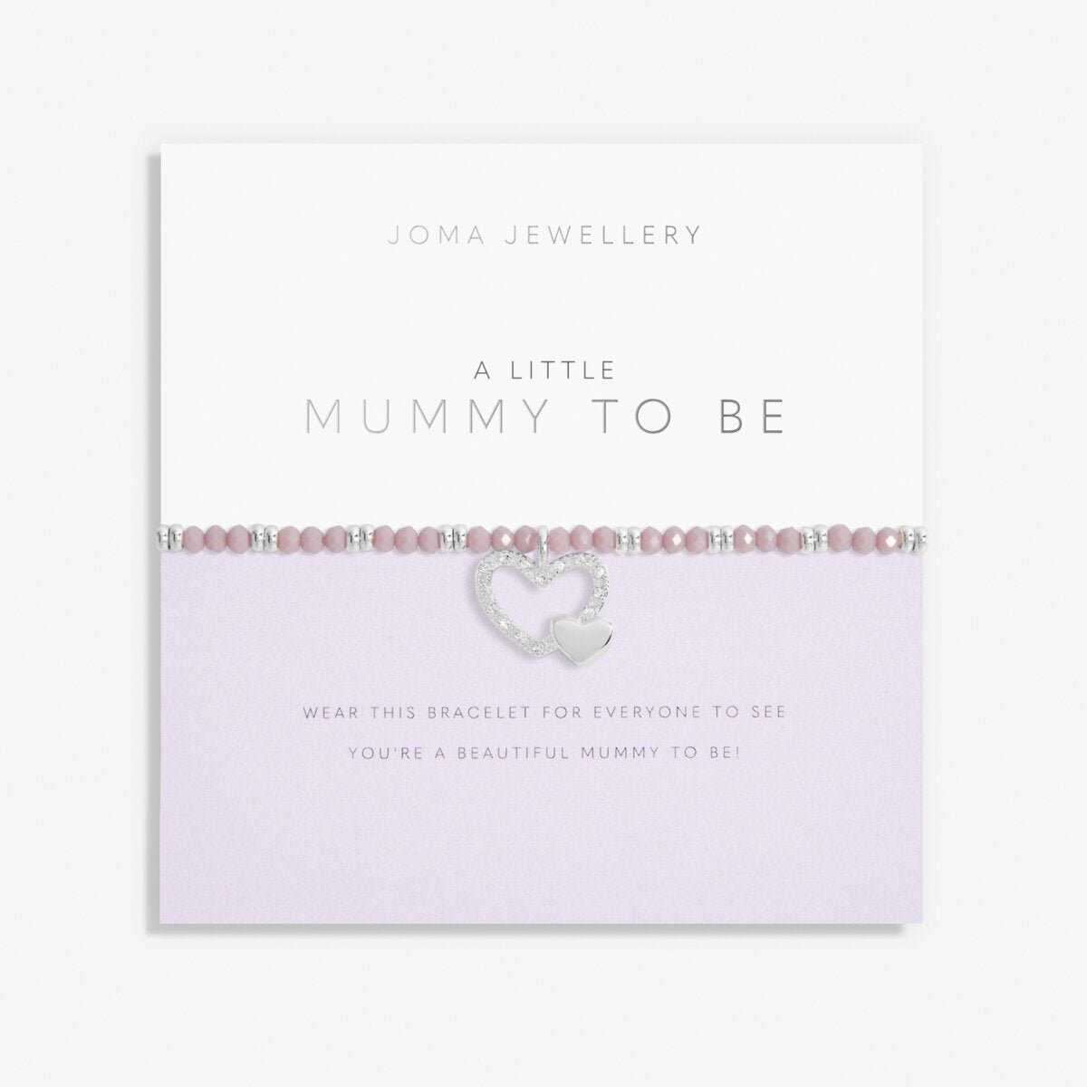 Joma Jewellery A Little Mummy To Be Lilac & Silver Bracelet