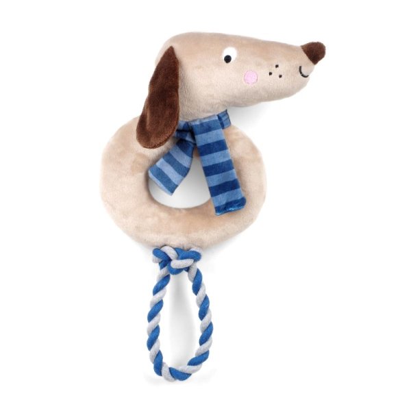 Zoon Dog Toy Frankie Sausage Rope Ring