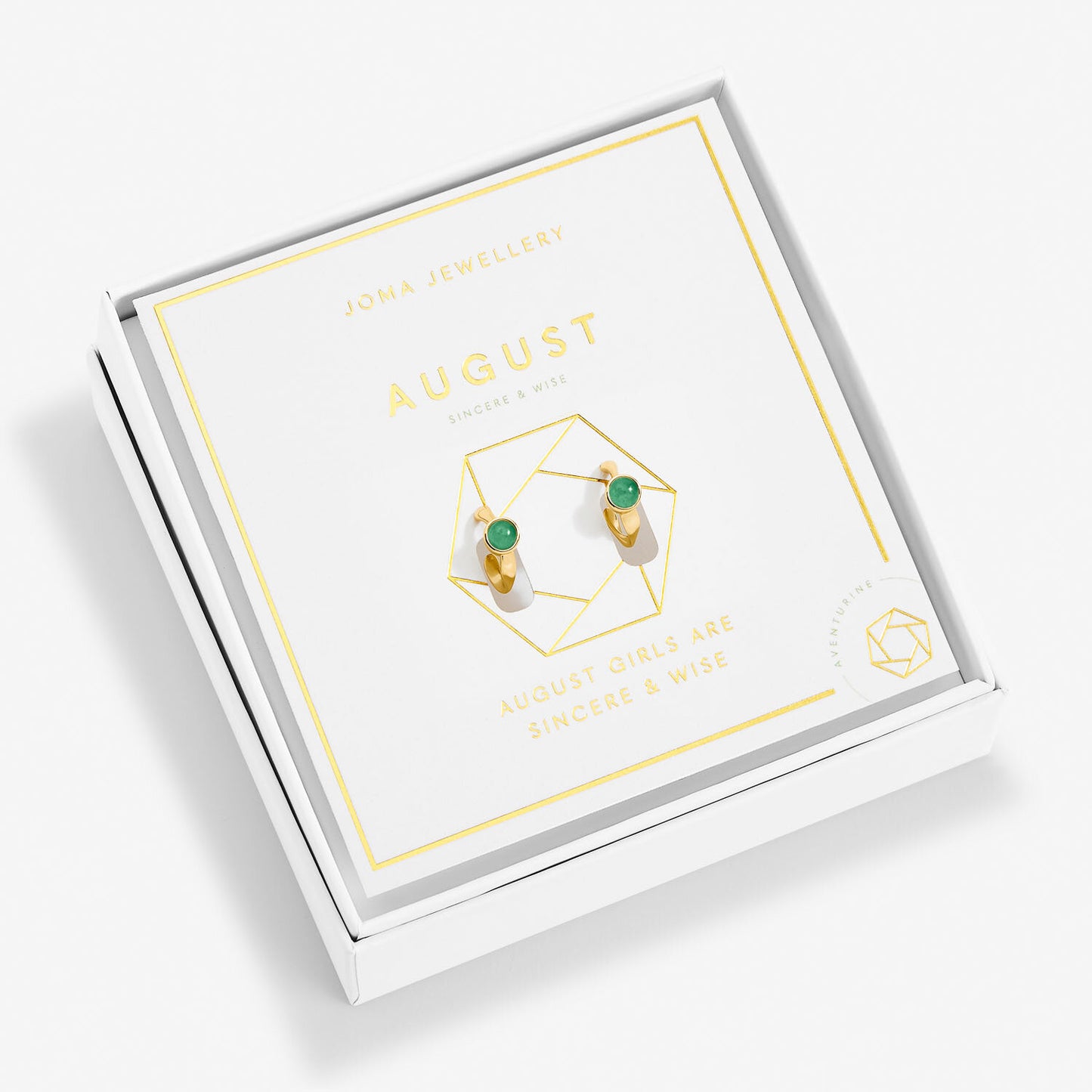 Joma Jewellery Gold Birthstone August Hoop Earrings