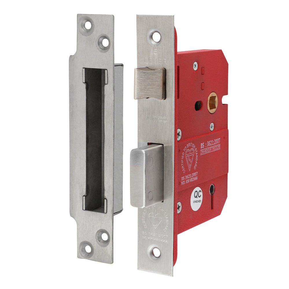 Timco 5 Lever British Standard CE Sashlock - Stainless Steel - Satin