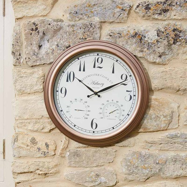 Outside In Astbury Wall Clock & Thermometer 12in