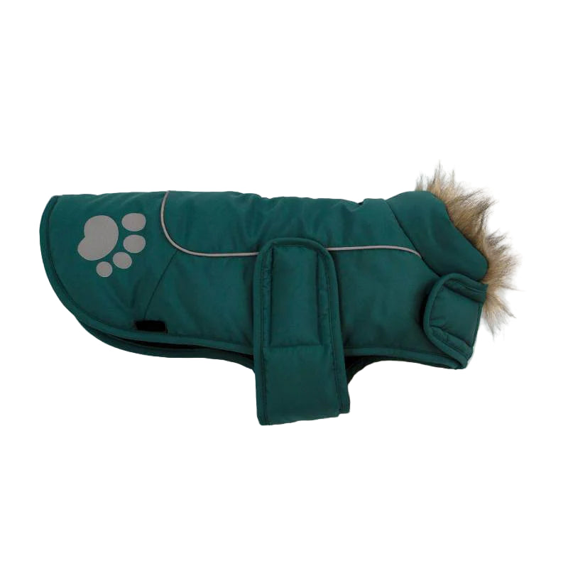 Happy Pet Dog Coat Paw Print Jacket Teal X-Sml