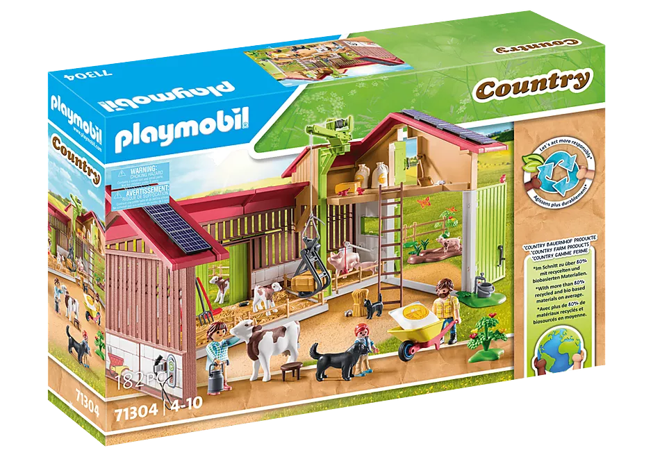 Playmobil 1.2.3 Fun On The Farm Set - Toddler Toys With Animals, Figures & Wheelbarrow
