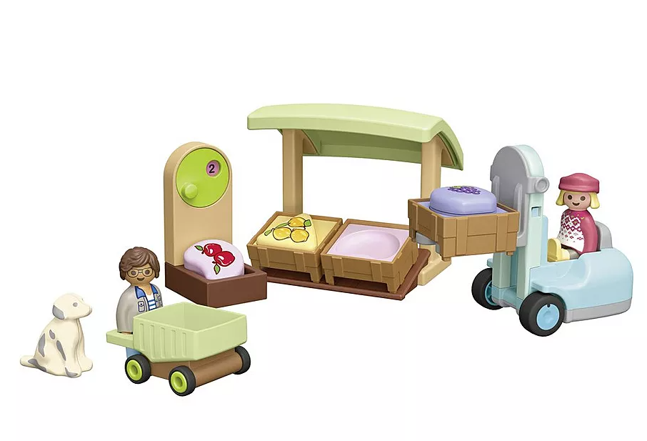 Playmobil Junior Organic Market Stall & Forklift