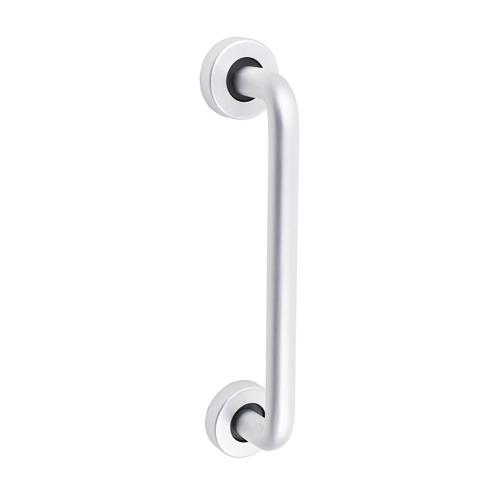 D Shaped Pull Handle On Rose - Satin Anodised Aluminium 229x19 – TIMCO