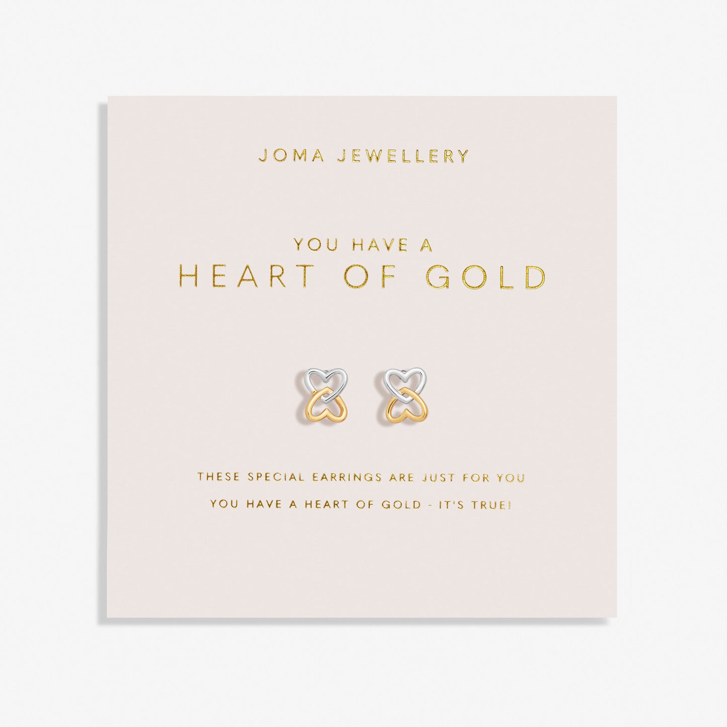 Joma Jewellery Forever Yours You Have A Heart Of Gold Earrings