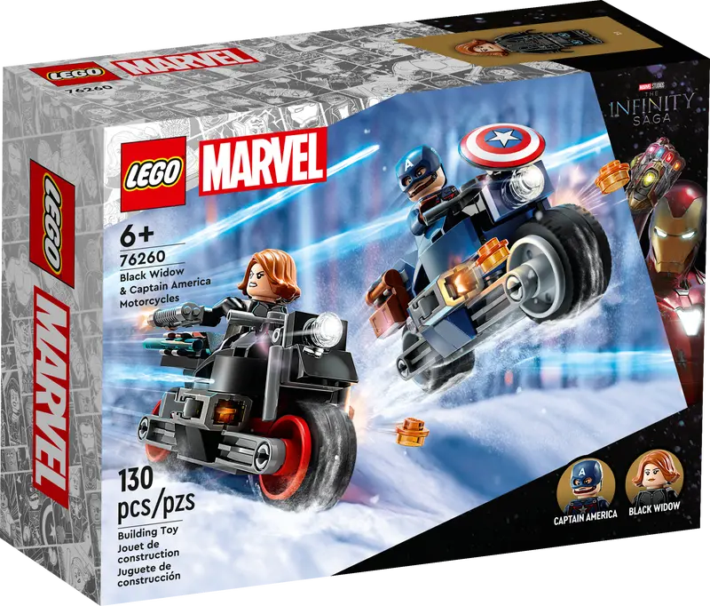 Lego Marvel Black Widow and Captain America Motorcycles 76260 Sam Turner Sons