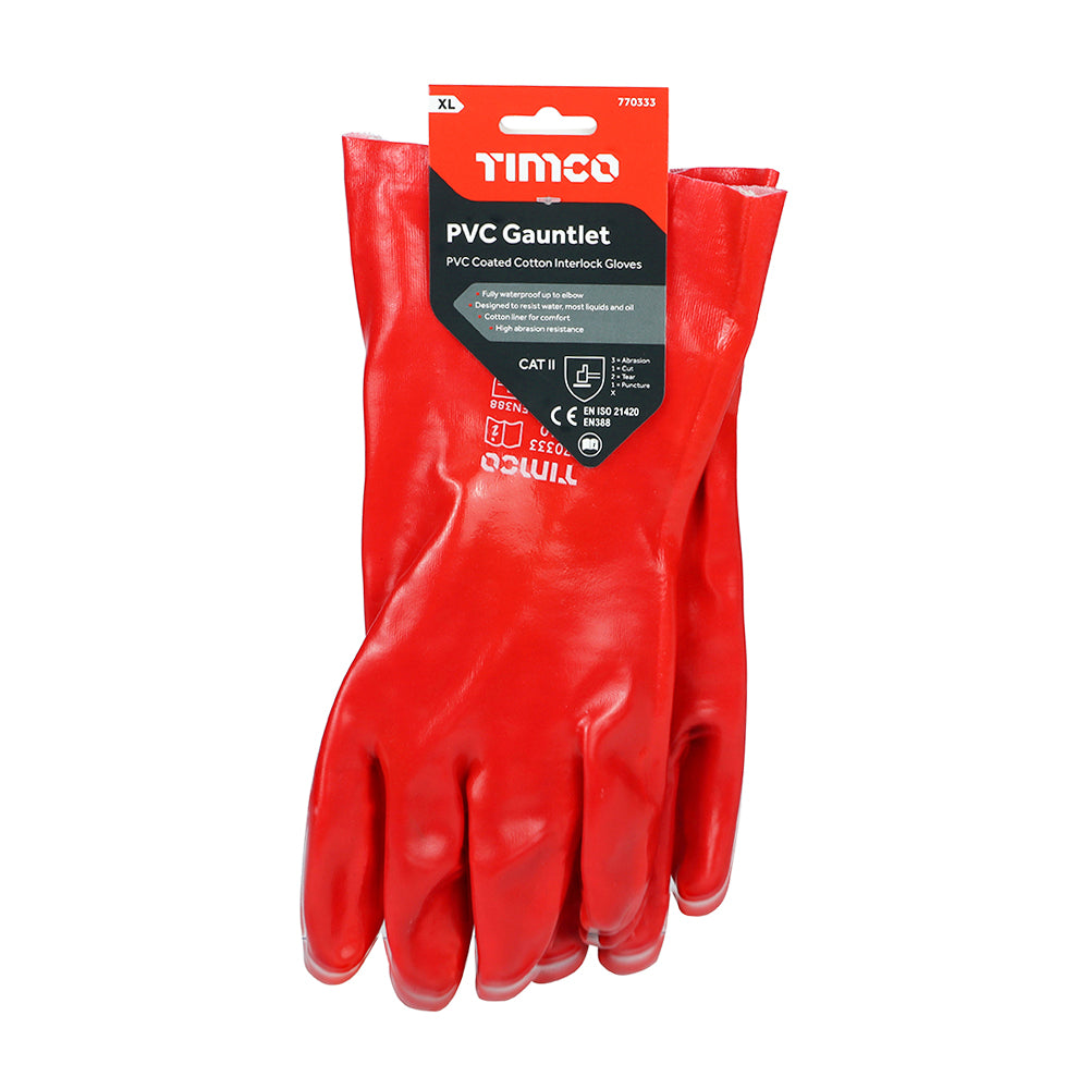 TIMco PVC Coated Cotton Gauntlets