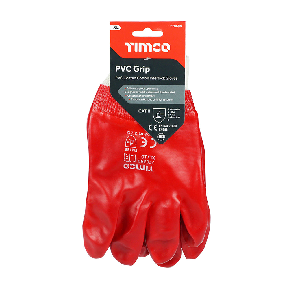 TIMCO PVC Coated Cotton Knit Wrist Gloves