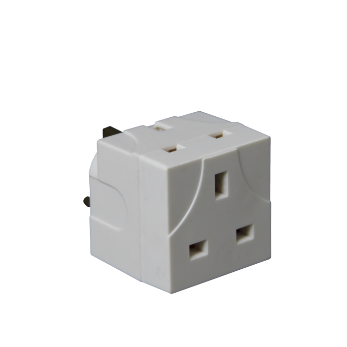 2-Way Plug Adaptor 13A White Securlec