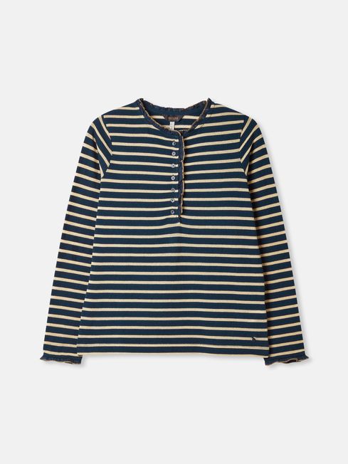 Joules Daphne Striped Top with Frilled Detailing