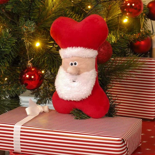 Smart Squeaky SantaBone Dog Toy