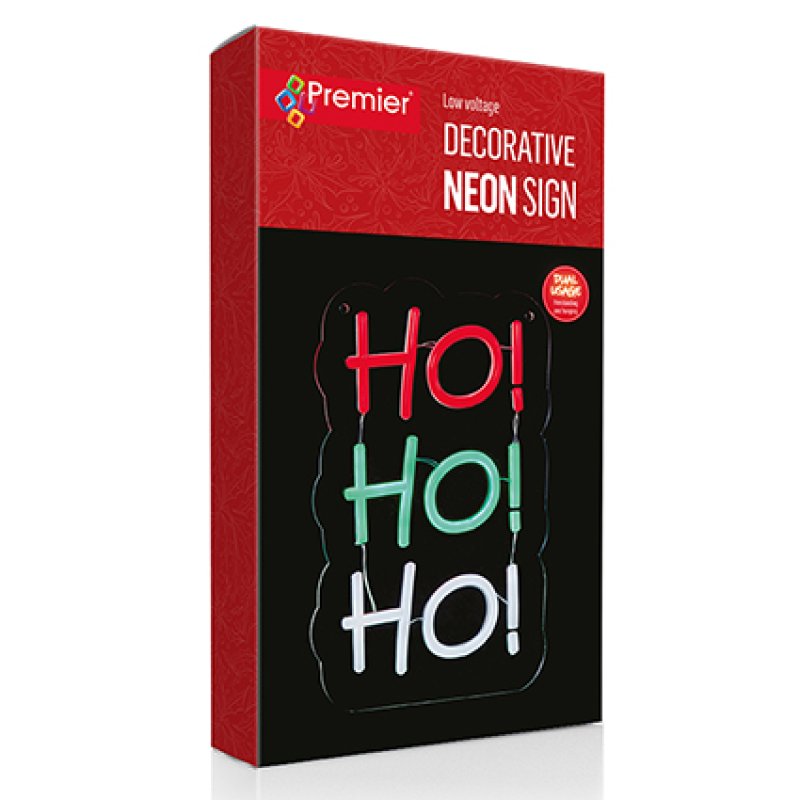 Premier Ho Ho Ho Neon Sign Hanging