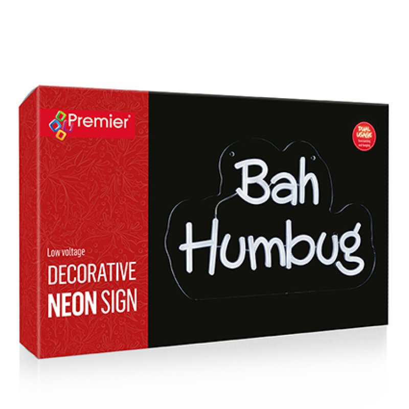 Premier Bah Humbug Neon Sign Hanging