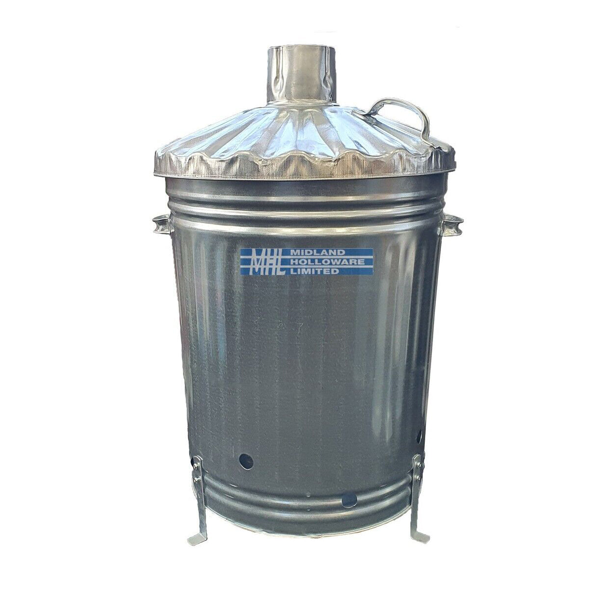 Heavy-Duty Galvanised Incinerator Fire Bin Burner 90L